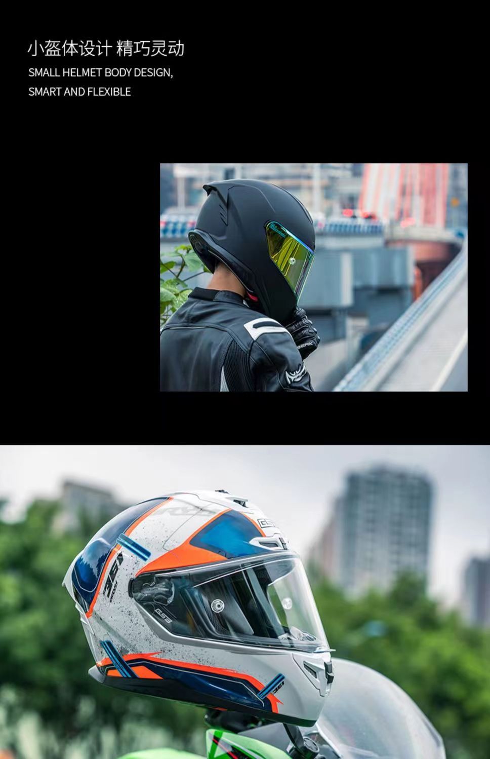 GSB361Motorcycle Helmet for Men and Women, Full Face Bluetooth Helmet for Motorcycles and Electric Bikes, All-Season Universal Riding Helmet3C Certified Helmet