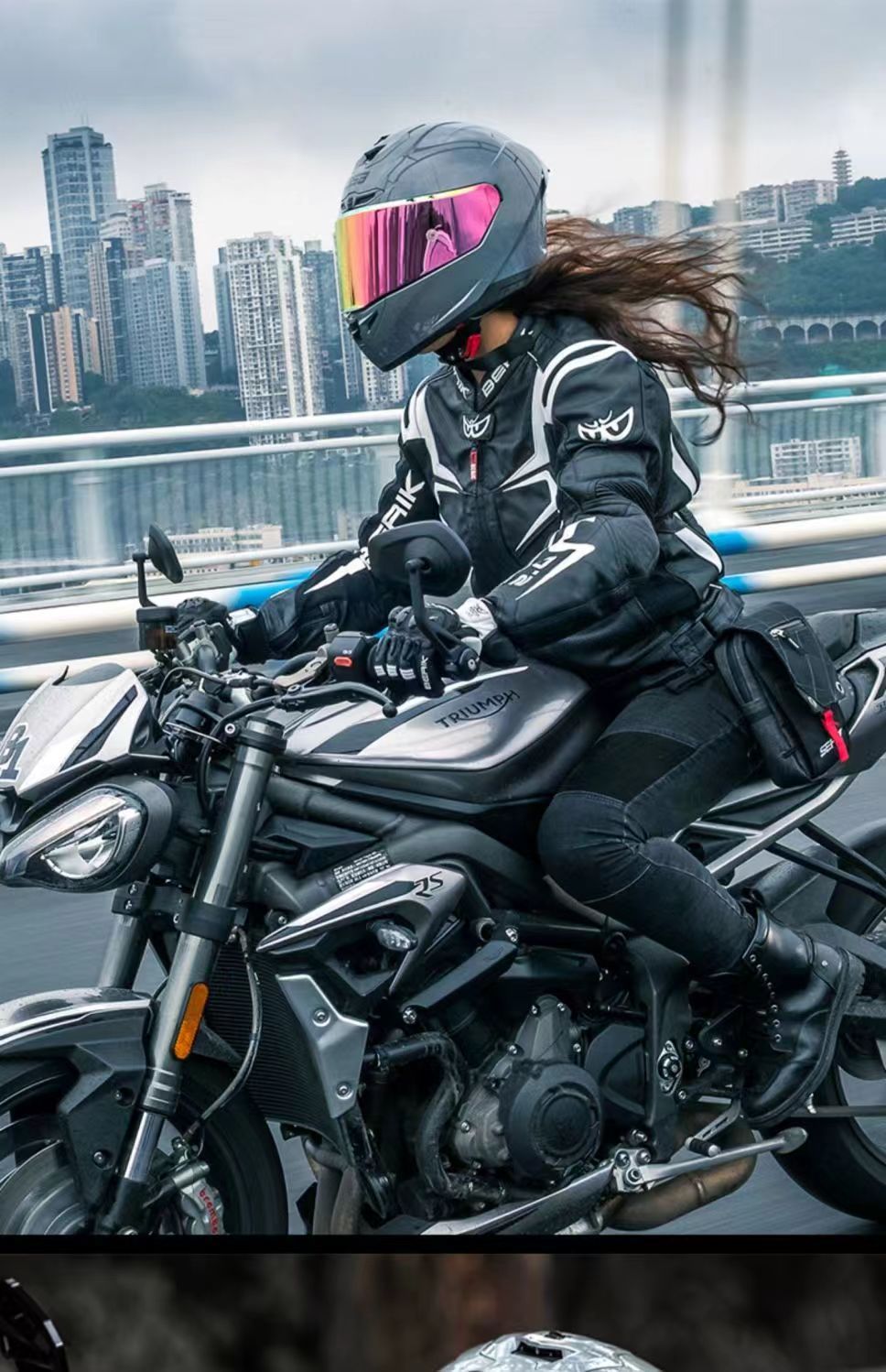 GSB361Motorcycle Helmet for Men and Women, Full Face Bluetooth Helmet for Motorcycles and Electric Bikes, All-Season Universal Riding Helmet3C Certified Helmet