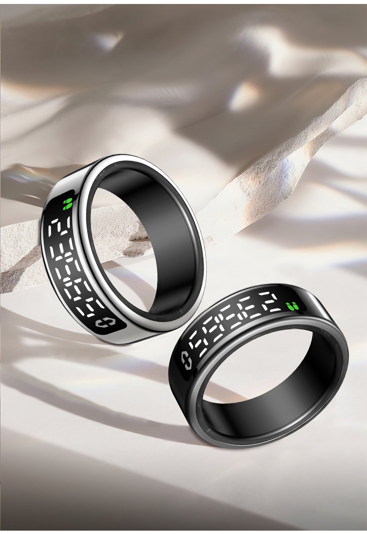 SY01Smart Ring with Display Touch Charging Stand Page Turning Photo Smart Ring Heart Rate Blood Oxygen Sleep