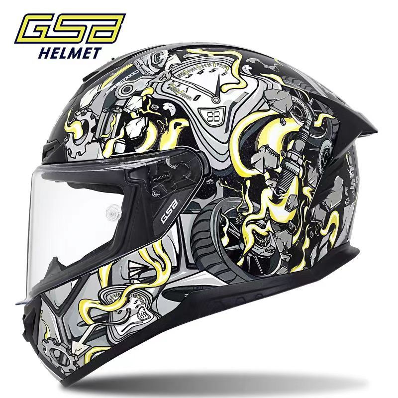 GSB361Motorcycle Helmet for Men and Women, Full Face Bluetooth Helmet for Motorcycles and Electric Bikes, All-Season Universal Riding Helmet3C Certified Helmet
