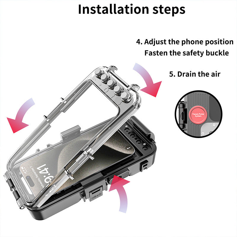 Suitable for various types of mobile phones30Mi Bluetooth Diving Case Apple Samsung Deep Water Shooting Waterproof Universal Mobile Phone