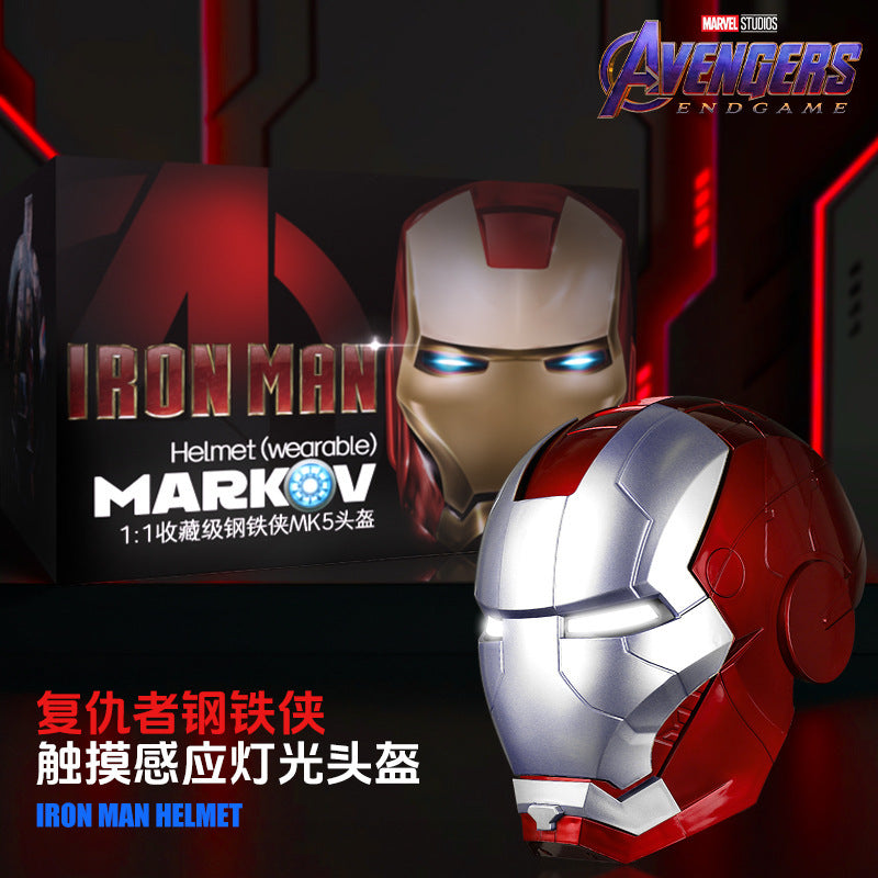 Jarvis Iron Man mk5Electric helmet children's mask cos Wearable Adult Full Face Headgear Gift Real Person