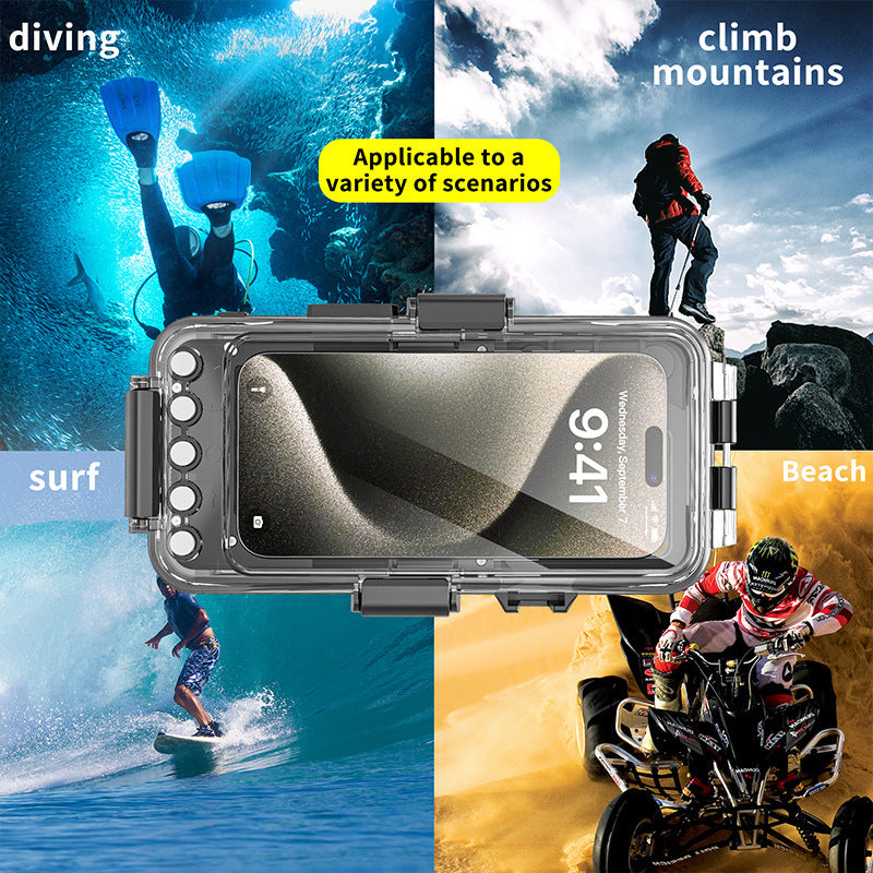 Suitable for various types of mobile phones30Mi Bluetooth Diving Case Apple Samsung Deep Water Shooting Waterproof Universal Mobile Phone