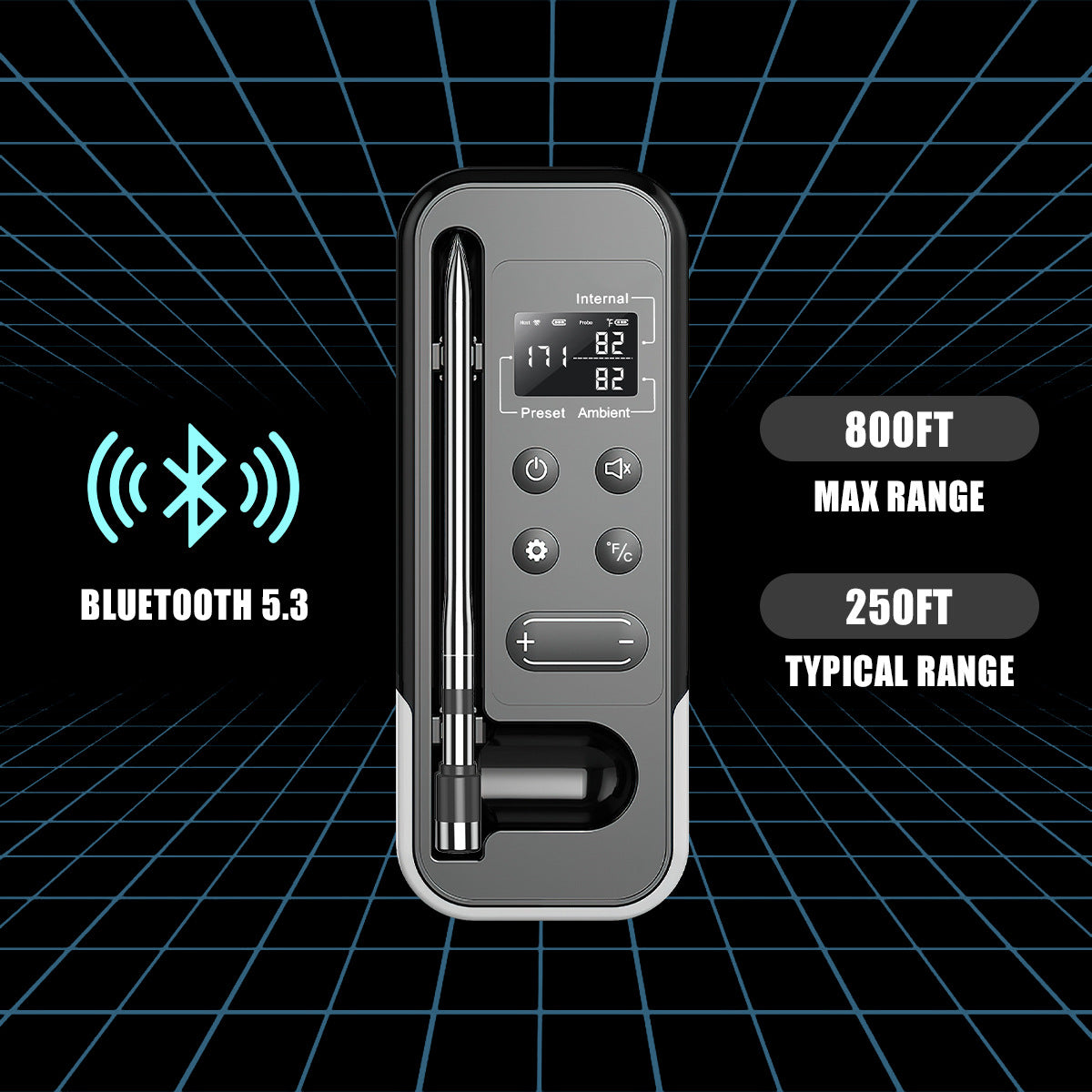 WIFI Intelligence APP Bluetooth BBQ Thermometer Wireless Barbecue Thermometer BBQ Kitchen Food Meat Thermometer