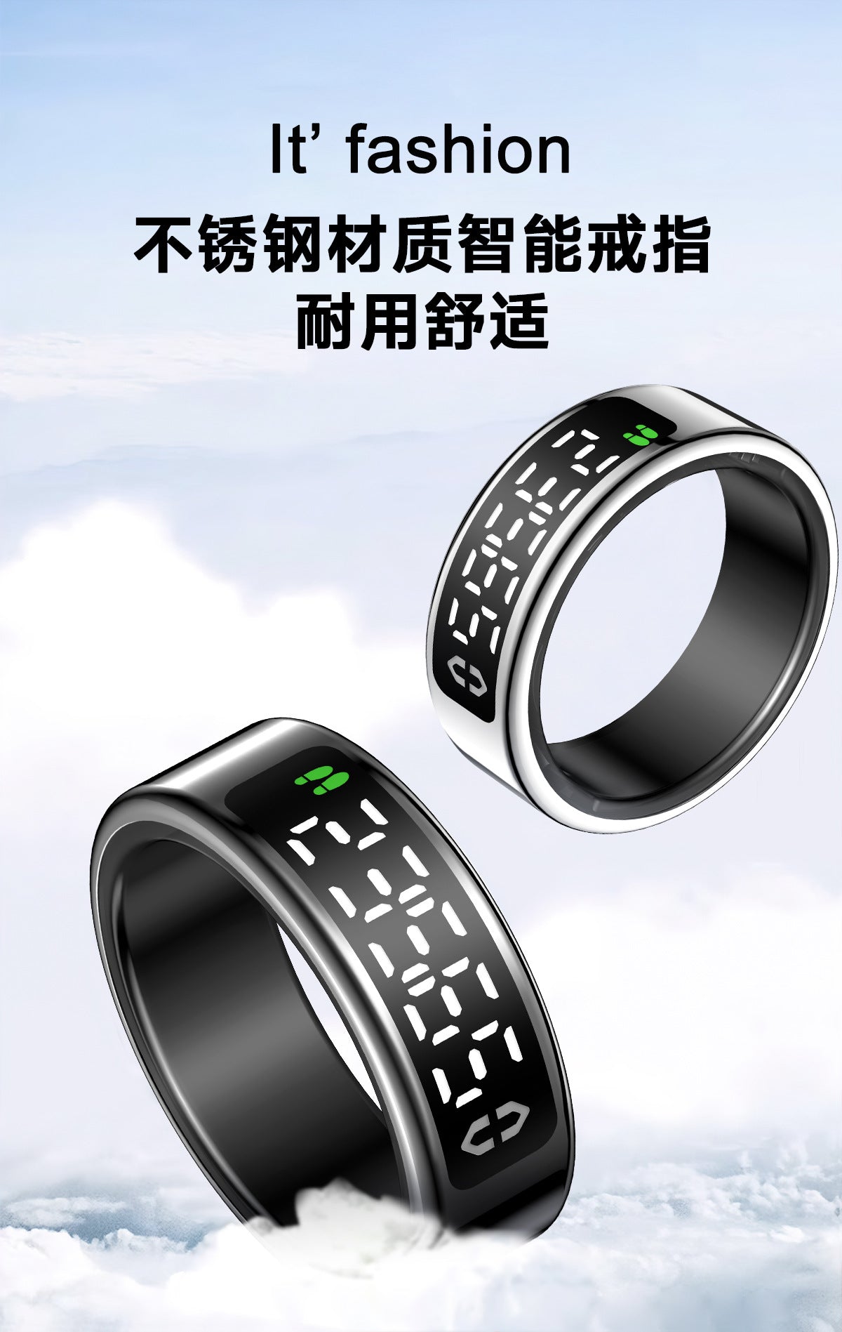 SY01Smart Ring with Display Touch Charging Stand Page Turning Photo Smart Ring Heart Rate Blood Oxygen Sleep