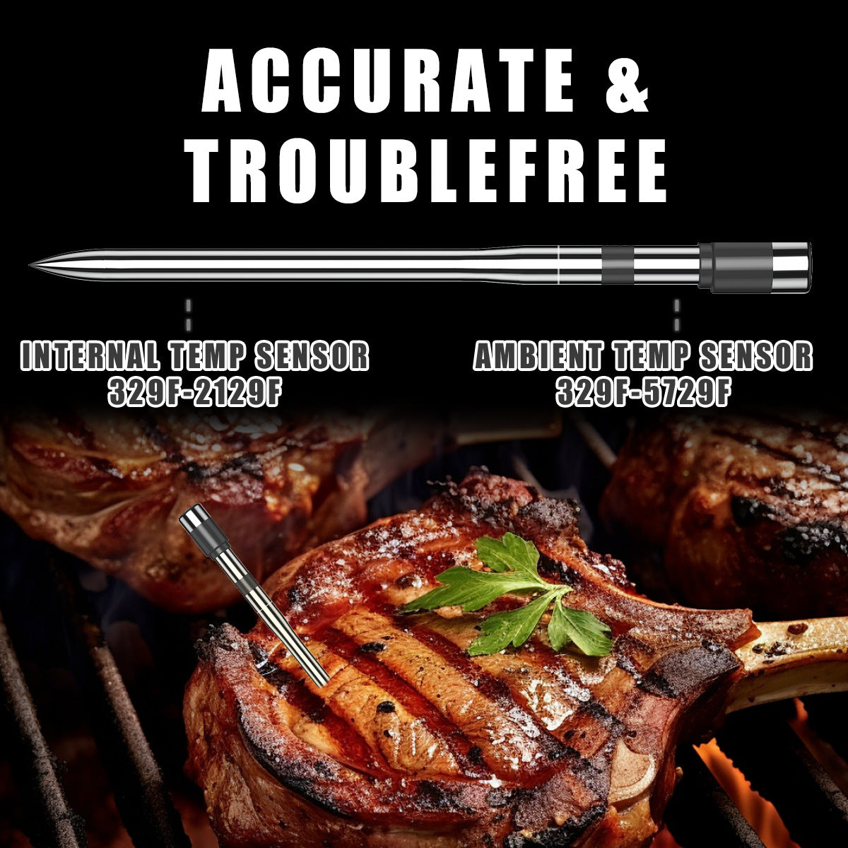 WIFI Intelligence APP Bluetooth BBQ Thermometer Wireless Barbecue Thermometer BBQ Kitchen Food Meat Thermometer