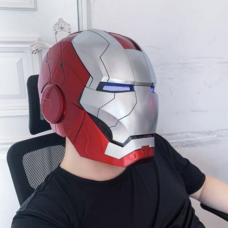 Jarvis Iron Man mk5Electric helmet children's mask cos Wearable Adult Full Face Headgear Gift Real Person