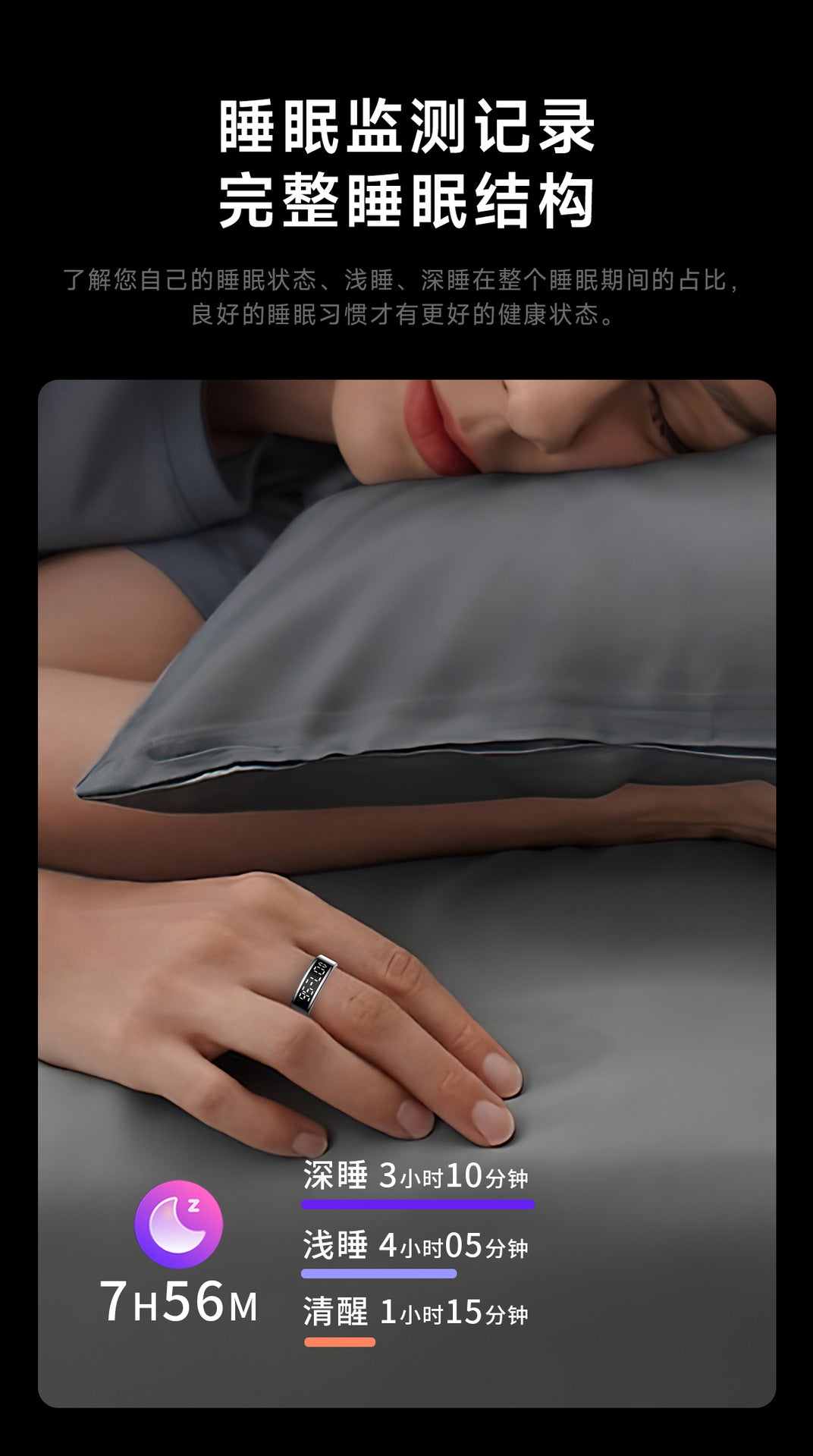 SY01Smart Ring with Display Touch Charging Stand Page Turning Photo Smart Ring Heart Rate Blood Oxygen Sleep