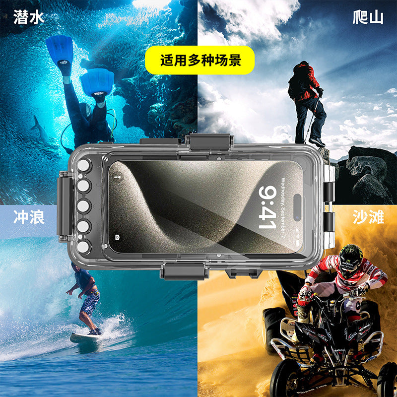 Suitable for various types of mobile phones30Mi Bluetooth Diving Case Apple Samsung Deep Water Shooting Waterproof Universal Mobile Phone
