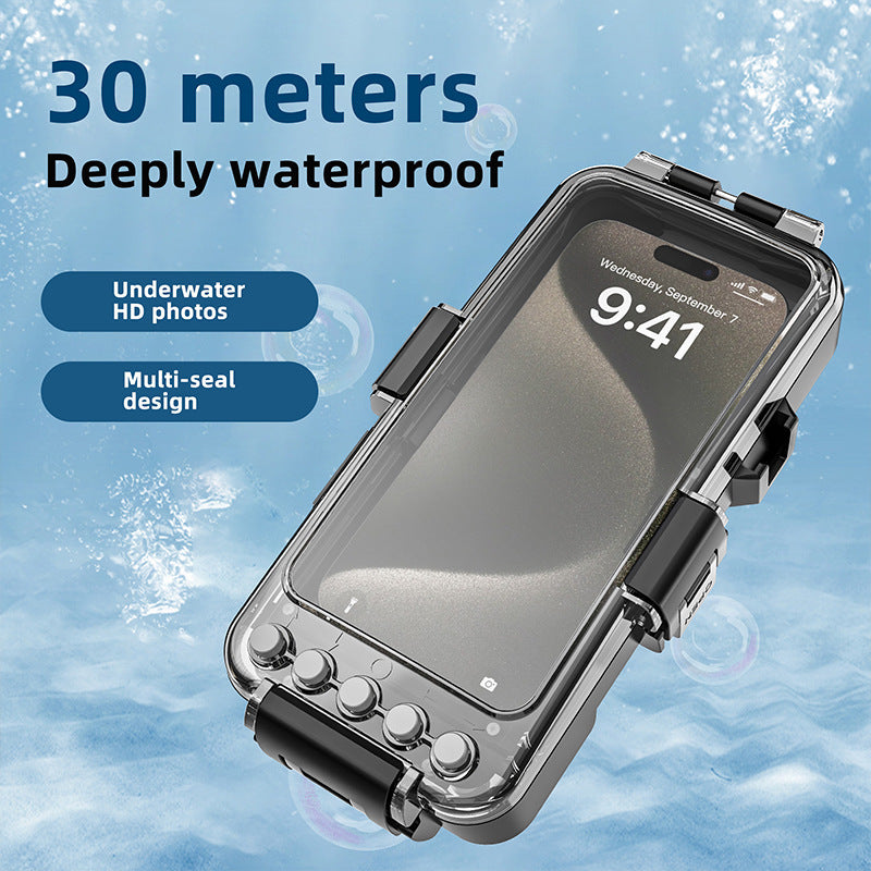 Suitable for various types of mobile phones30Mi Bluetooth Diving Case Apple Samsung Deep Water Shooting Waterproof Universal Mobile Phone