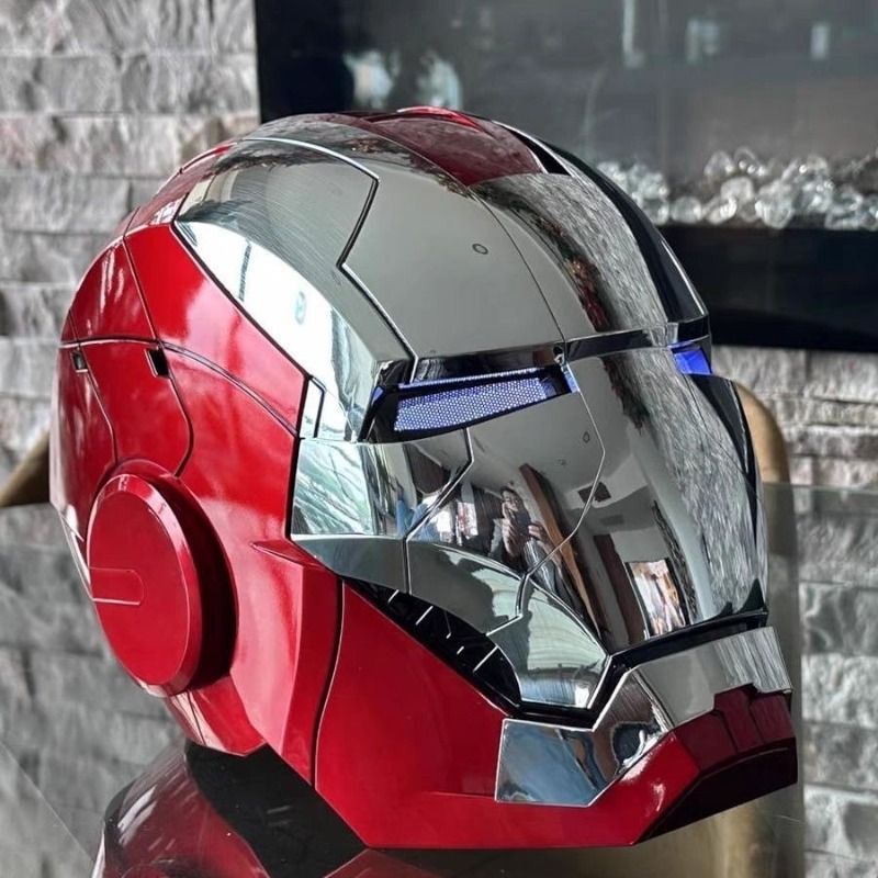 Jarvis Iron Man mk5Electric helmet children's mask cos Wearable Adult Full Face Headgear Gift Real Person