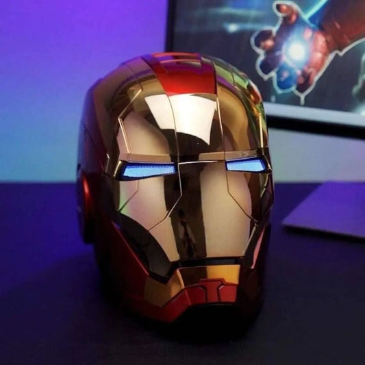 Jarvis Iron Man mk5Electric helmet children's mask cos Wearable Adult Full Face Headgear Gift Real Person